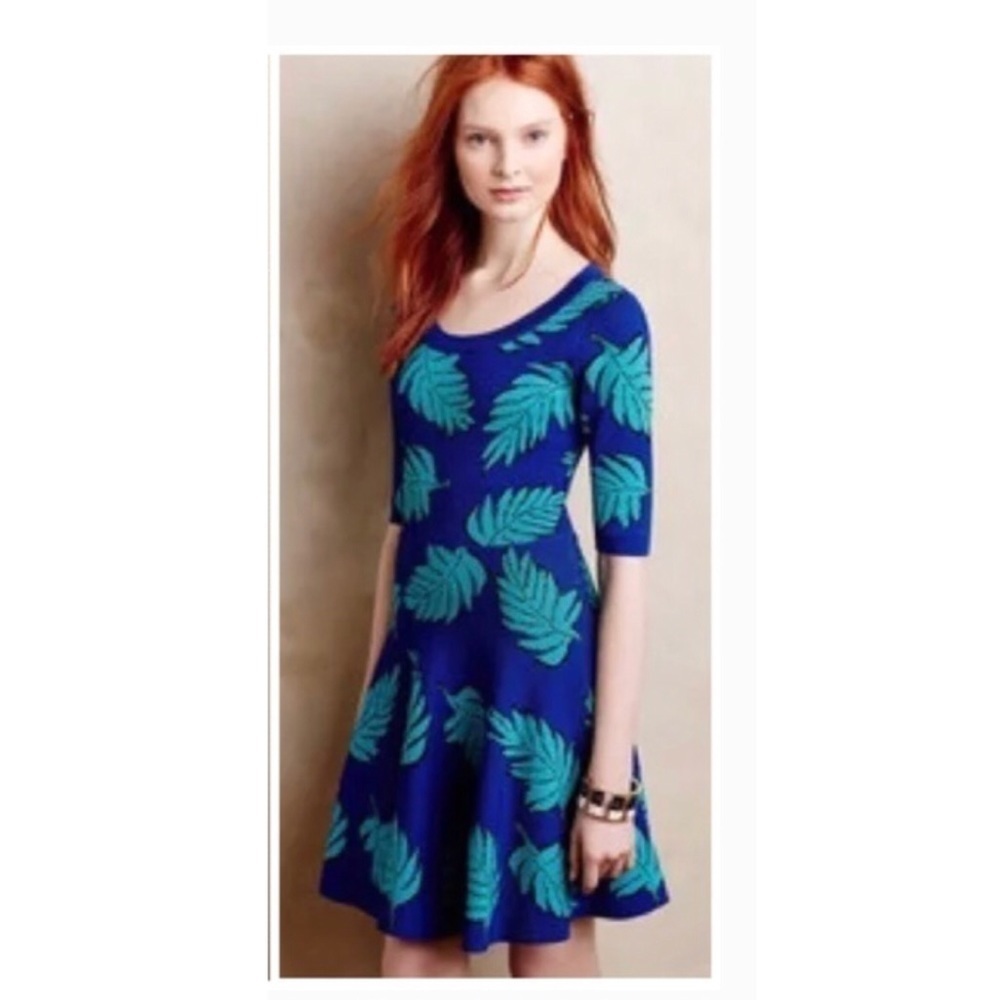 ANTHROPOLOGIE Tracy Reese raji leaf print dress